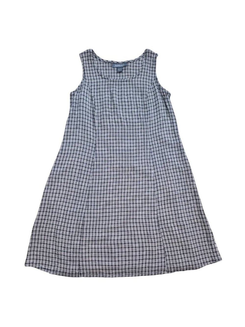 Lane Bryant Plaid Sleeveless A-Line Midi Dress Size 14 Black White USA